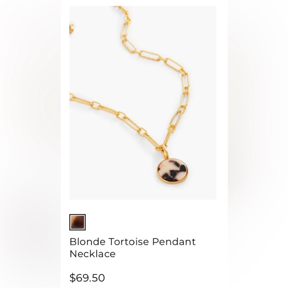 Talbots blonde tortoise pendant necklace - Picture 3 of 8